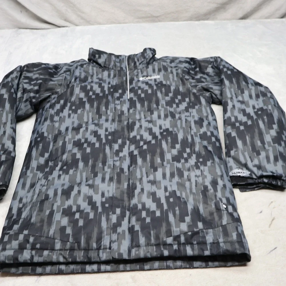 Columbia Jacket Boys Large Black Pixel Twist Tip Insulated Ski Snow Waterproof